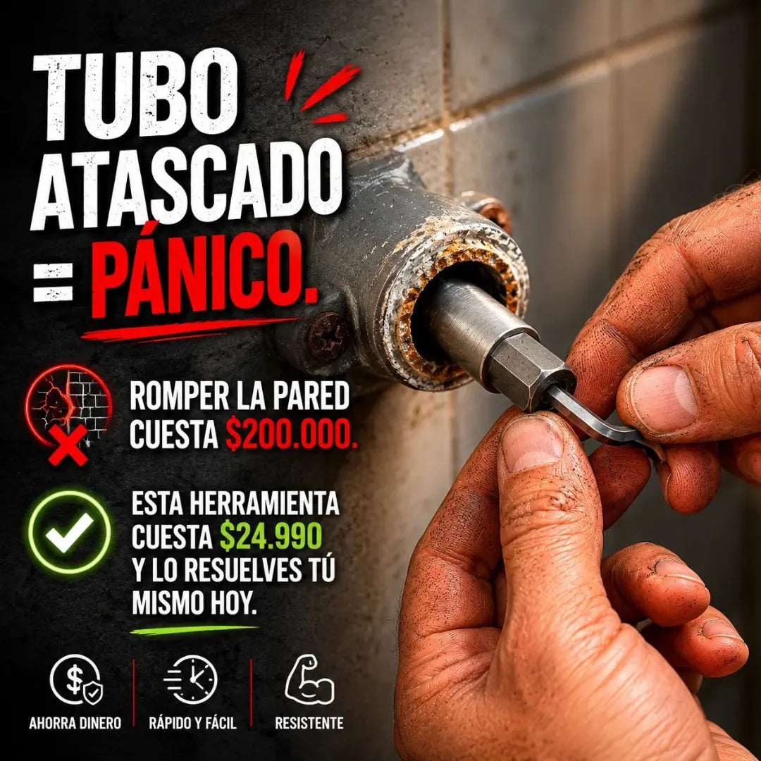 Tubo atascado. ExtractaPro lo saca en 2 minutos. Sin romper nada