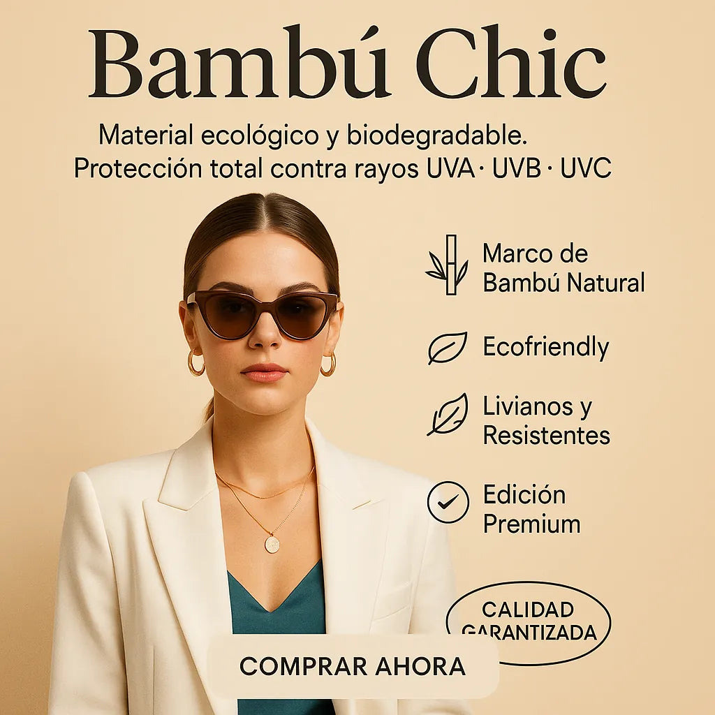 Bambú Chic – Elegancia Natural Con Protección UV 400 + Paño y Estuche